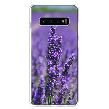 Jednoduché Fialové kvety levandule Bee Telefón puzdro Pre Samsung Galaxy S20 S21 S10 S9 S8 S7 Poznámka 10 20 9 8 FE J4 J6 Ultra Plus Lite + Obrázok 2