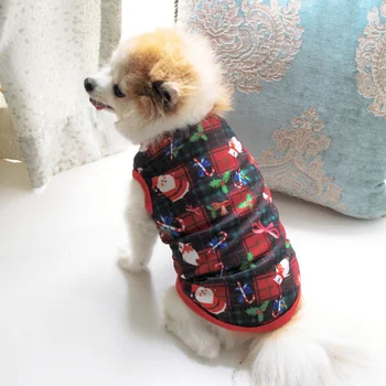 Vianočné Oblečenie Pre Psy, Tlačené Šteňa Vesta Pet Oblečenie Pre Malých Psov Mačky Puppy Oblečenie Roztomilý Mačiatko, Kostým Chihuahua Teddy Oblečenie Obrázok 2