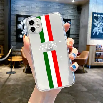 Taliansko vlajky Telefón puzdro Pre iphone 13 12 11 8 7 plus mini x xs xr pro max Transparentné mäkké