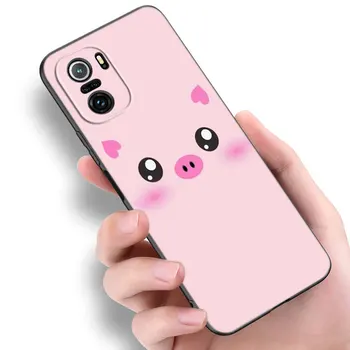 Krásne Ružové Ošípaných Telefón puzdro Pre Xiao Mi Redmi POCO X3 NFC GT F3 M3 10 TON 11T 7 7A K20 K40 Pro 11i A2 11 Lite CiVi Čiernym Krytom