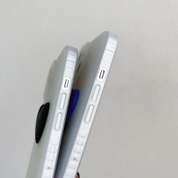 Roztomilý Matný Transparentný Telefón puzdro pre iPhone 13 Mini 11 12 Pro Max 7 8 Plus SE 2020 XR X XS Coque Srdce Vzor Shockproof Kryt