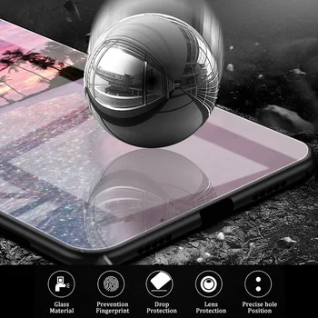 Tvrdené Sklo puzdro Pre Samsung Galaxy S21 S20 FE S10 S9 S8 S10e Poznámka 20 Ultra 10 Plus 9 Mobile Kryt Ružový Oblak Obrázok 2