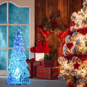 Vianočný Stromček Farebné Led Akryl Nočné Svetlo Domov Dovolenku Stranou Deti Miestnosti Ploche Svetelný Vianočný Stromček