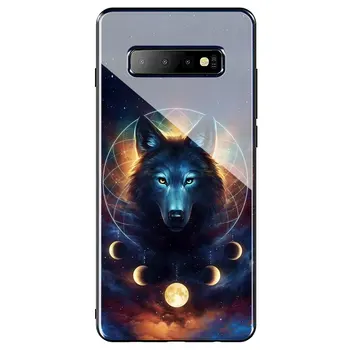 Mesiac revúci vlk Tvrdeného Skla Telefón puzdro pre Samsung Galaxy S20 Ultra S10 + S8 S9 S7 Okraji Poznámka 8 9 10 Plus Lite Obrázok 2