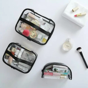 Vodotesné Priehľadné PVC Kúpeľ Kozmetická Taška Ženy tvoria Prípade Cestovné Zips make-up Beauty Wash Organizátor Toaletná Skladovanie Auta Obrázok 2