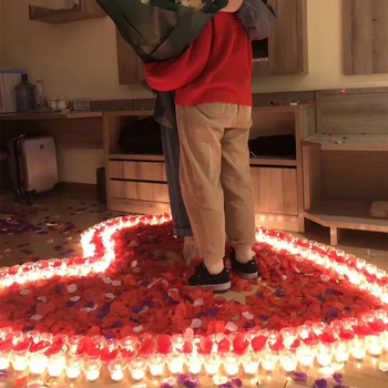 Netkaného textilu 100ks Simulované Okvetné Lístky ruží Svadobné Dekorácie Valentína Sobáša Strany Spoveď Umelé Kvety