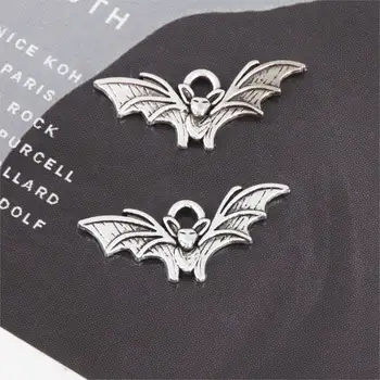 30Pcs Strieborná Farba Bat Elf zobrazili kľúčové tlačidlá, Takže Halloween Deň Dar Prívesok Dity Náramok Collier Vyhlásenie Šperky 21X9mm A3297 Obrázok 2