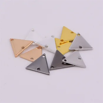 7mm geometrické double hole lesklý trojuholník náušnice prívesok minimalistický diy medené šperky, prívesok pripojenie príslušenstva Obrázok 2