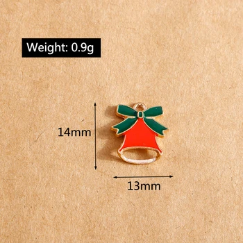 10pcs 13*14 mm Vianočné Kúzlo Smalt Bowknot Bell Prívesok Charms pre Šperky, Takže Roztomilý Drop Náušnice, Náhrdelníky DIY Plavidlá Darček