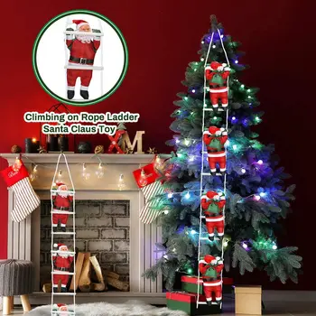 1Pcs Santa Claus Horolezecké Lano Rebríka, Dekorácie, Hračky, Vianočné Prívesok Bábika Visí Doma Strom Vnútorné Vonkajšie Vianočné Stien 25 cm