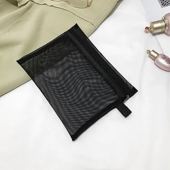 Žien a mužov základné kozmetika taška na zips, make-up, transparentný oka bag black bežné make-up taška na cestovanie úložný box NYZ