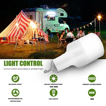 Vonkajšie LED Camping Lampy Prenosné USB Nabíjateľné Núdzové Osvetlenie Závesné Svietidlá pre Turistiku, Rybolov Nočné Svetlo Lampy Obrázok 2