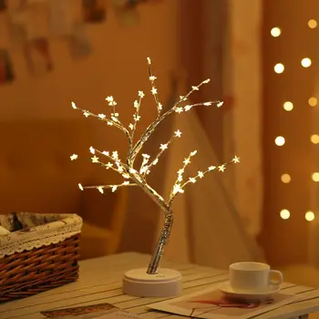 Vianočné Žiariaci Stromček Led Svetlá Arbol De Navidad Pearl Strom Dotykový Spínač Nočné Svetlo Domov Dovolenku Nový Rok Svadobný Darček Decor Obrázok 2