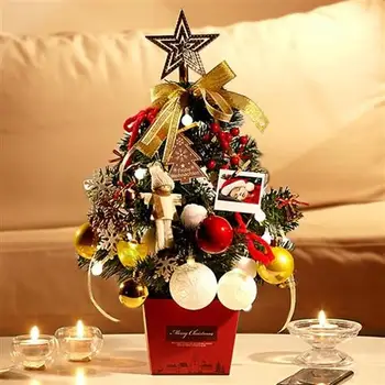 Vianočný stromček na stôl poslať priateľka ak chcete nastaviť fáze dekorácie strom krytý malé ozdoby ing strom 45 cm čistá červená luxus