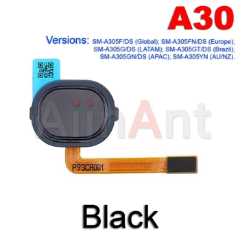 Pôvodný Domov Tlačidlo Dotknite ID Snímač Odtlačkov prstov Flex Kábel Pre Samsung Galaxy A30 A40 A305F A305 A405F A405