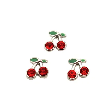 Najnovšie 10pcs/veľa Red Cherry Kovové Ceystal Plávajúce zobrazili kľúčové tlačidlá Pre život Sklo Lockets Náhrdelník DIY Šperky