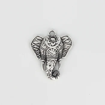 2 KS Starožitné Veľký Motýľ / Slon / Owl / OM Leaf Charms Prívesky na Náhrdelník, Takže Šperky Zistenia Obrázok 2