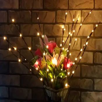 Vianoce Domov Dekorácie 20 Žiarovky LED Willow Pobočky Svetlá na Čítanie Prírodné Vysoká Váza Výplň Nový Rok Ozdoby na Vianočný Stromček Obrázok 2