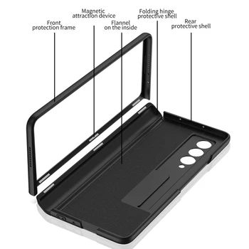Puzdro pre Samsung Galaxy Z Zložiť 3 Záves na Ochranu Magnetických Adsorpcie Pevný Plastový Kryt Ultra Tenký Držiak Prípade Z Fold3 5G