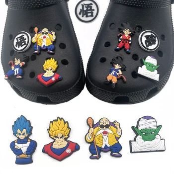 11Pcs/set Dragon Ball Anime Postavy Topánky Charms PVC Nepremokavé Sandále Croks Jibz Spony, Ozdoby Príslušenstvo Deti Hračky Darček