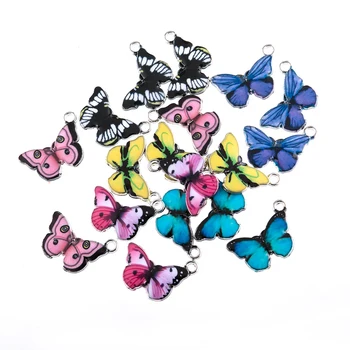 10pcs/pack Roztomilé Sladké Farby Skloviny Motýľ Charms Roztomilý Zvierat zobrazili kľúčové tlačidlá Pre Dievčatá DIY Handmade Náušnice, Šperky, Doplnky