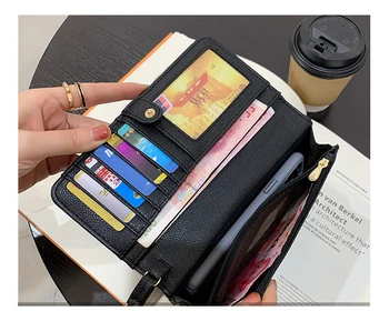Novú Kabelku Malé lady Módnej Značky Kožené Peňaženky karty package ženy 2021 ženy spojka kabelke peňaženku