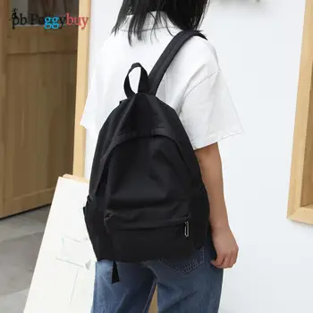 Jednoduché Jednofarebné Ramenný Batohy Nylon Veľkú Kapacitu Cestovné Knapsacks Dievčatá Študent Denného Zips Schoolbags Obrázok 2