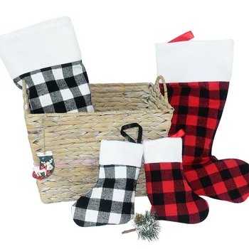 Vianočné Pančuchy Ponožky Taška Červená Balíku Biele Kockované Ponožky Veselé Vianočné Ozdoby Firmware Nový Rok Doma Krb Strom Decor Obrázok 2