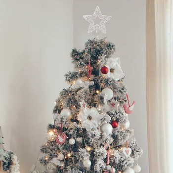 Gold Glitter Vianočný Stromček Vňaťou Star Vianočné Ozdoby Duté Umelecké Päť Špicaté Hviezdy Domov Xmas Tree Top Navidad Ozdoby Obrázok 2