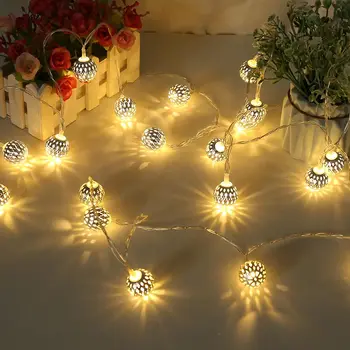 10Leds Vianočné Osvetlenie Duté Loptu Rozprávkových Svetiel Svadobné Dekorácie Svetla String Domova Navidad Ozdoby na Vianočný Stromček Obrázok 2
