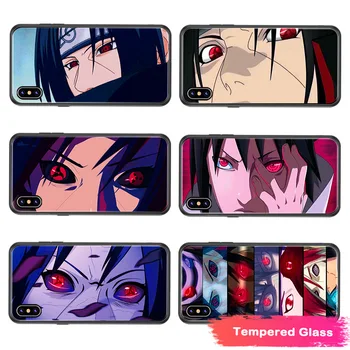 Animed Naruto Itachi Tvrdeného Skla Telefón Puzdro Pre IPhone 13 12 11 7 8 11 Plus Xr X Xs Pro Max Mini Se 2020 Čierny Kryt Darček