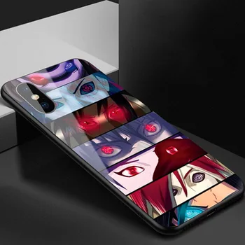Animed Naruto Itachi Tvrdeného Skla Telefón Puzdro Pre IPhone 13 12 11 7 8 11 Plus Xr X Xs Pro Max Mini Se 2020 Čierny Kryt Darček Obrázok 2