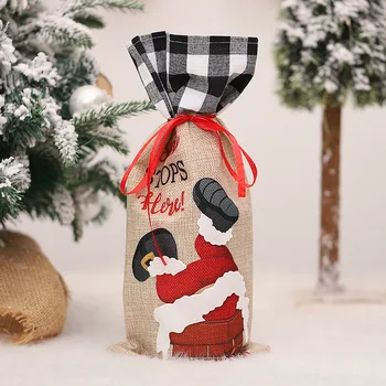 2022 Vianočné Fľaša Vína Zahŕňa Taška Veselé Vianočné Dekorácie pre Domov Fľaša Kryt Noel Navidad Domova Šťastný Nový Rok