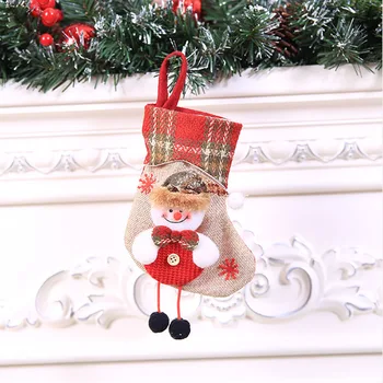 Nový Rok Vianočná Pančucha Vrece Vianočný Darček Candy Bag Noel Vianočné Dekorácie pre Domov Natal Navidad Ponožka Vianočný Strom Decor Obrázok 2