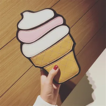 2021 Osobnosti Žena Hamburger Ice Cream tašky cez rameno Cupcake PU Reťaze tašky Roztomilý Hamburger Popcorn Hranolčeky, 3D program Messenger Taška O5
