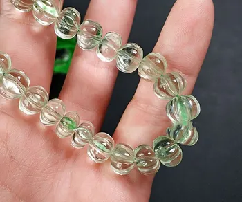 5pieces voľné korálky Green Crystal vyrezávané tekvice 7-8mm pre KUTILOV, šperky, takže FPPJ veľkoobchod korálky prírody