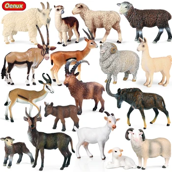 Oenux Zvierat, Modely, Hračky pre Deti Ovce Rodinné Farmy Simulácia Wild Alpaky Anetelope Jahňacie, Kozie Akcie Obrázok Vzdelávacie Hračky Obrázok 2