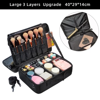 Nový Upgrade Veľkú Kapacitu Kozmetická Taška Hot-predaj Professinal Ženy Cestovanie make-up Prípade