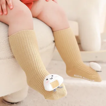 Jeseň & Zimné Novorodencov Poschodí Ponožky Zahustiť Udržať v Teple Česanej Bavlny Baby Ponožky Cartoon Bábiky Non-slip Deti Ponožky 0-3Y