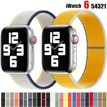 Nylon Popruh pre Apple hodinky kapela 44 mm 40 mm 42mm 38mm smartwatch náramok pás šport slučky náramok iWatch series 3 4 5 6 se band Obrázok 2