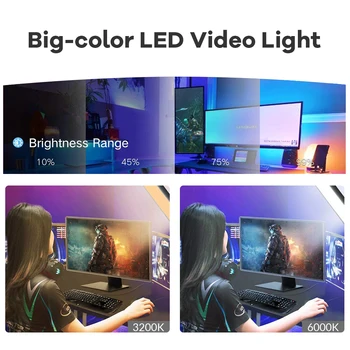 LED Video Svetlo S Profesionálny Statív Stojí Diaľkové Ovládanie Stmievateľné Panel Osvetlenie Foto Štúdio Živé fotografie Vyplniť Lampa Obrázok 2