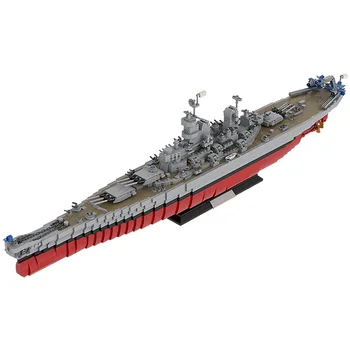 Rozsiahle Námorné vojnová loď SIowa Trieda-bojová loď USS Missouri BB-63) Tehly Modulárny Vojny Zbraň Konštrukcie Stavebné Bloky Hračka