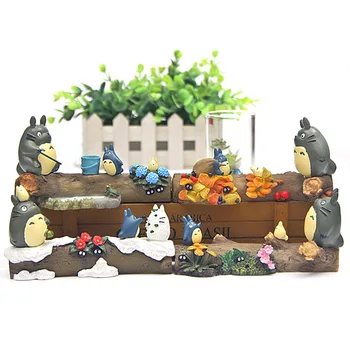 Japonské Anime Totoros Modely Miniatúry Štyri Ročné Obdobia Batožinového Priestoru Kvety, Sezónne Scény Figúrky Stôl Vianočné Dekorácie Remeslá Obrázok 2