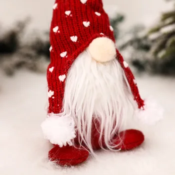 1 Kus Vianočné Posedenie Ornament Biele Fúzy Anonymný Lesník Bábika S Pletené Čiapky Veselé Chrismtas Stolové Dekorácie