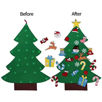 Vianočné Dekorácie Detí Ručné Diy Troch-dimenzionální Cítil Handričkou ozdoby na Vianočné stromčeky pre Domáce 2021 Nový Rok Darčeky