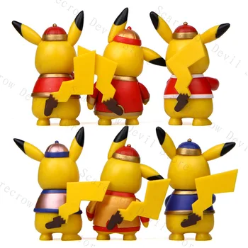 6PCS/Set Pokemon Anime Postavy Pikachu Modely Čínsky Nový Rok Slávnostné Edition Bábika Ploche Tvorivé Dekorácie pre Deti