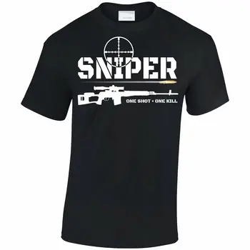 SNIPER SHOT ZABIŤ Vytlačené T-Shirt