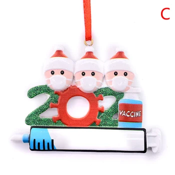 2021 Rodiny DIY Názov Bábika Maska Santa Claus, Vianočné Závesné Prívesok Ozdoby 1PC Obrázok 2