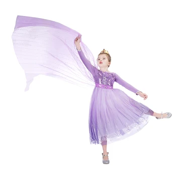 Princezná Fialová Dievčatá Elsa Šaty Karnevalového Kostýmu Vianočné Oblečenie Fantasia Frocks Pre Dievčatá Anna Šaty Dieťa Detí Clothin