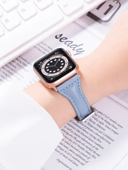 Slim Kožený remienok Pre Apple hodinky kapela 40 mm 44 mm 38 mm 42mm 40 44 mm Originálny Kožený náramok Apple hodinky serie 6 5 4 3 se popruh Obrázok 2